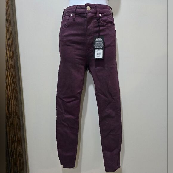 HUDSON Coated Centerfold High Rise Super Skinny Ankle Jean NWT size 23 Purple - Picture 3 of 6